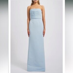 Bella Bridesmaid Amsale dress in color Ice